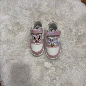 Girls Glitter Pink Character Sneakers with Hook-and-Loop Strap